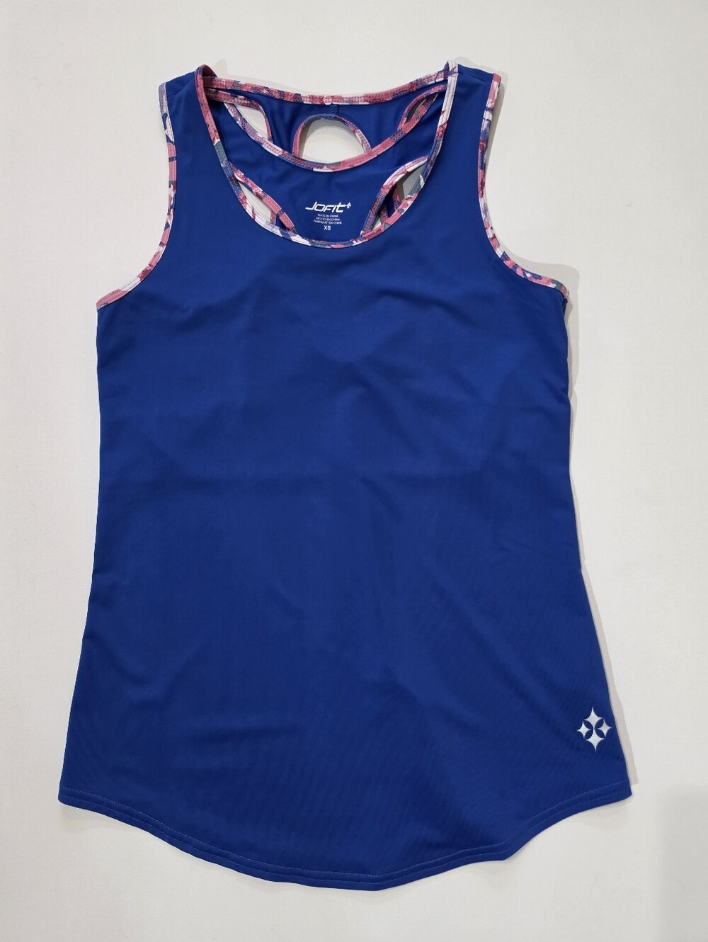 Jofit Golf Tank Top Womens XS Blue Pink White Trim Outdoor Summer Athleisure